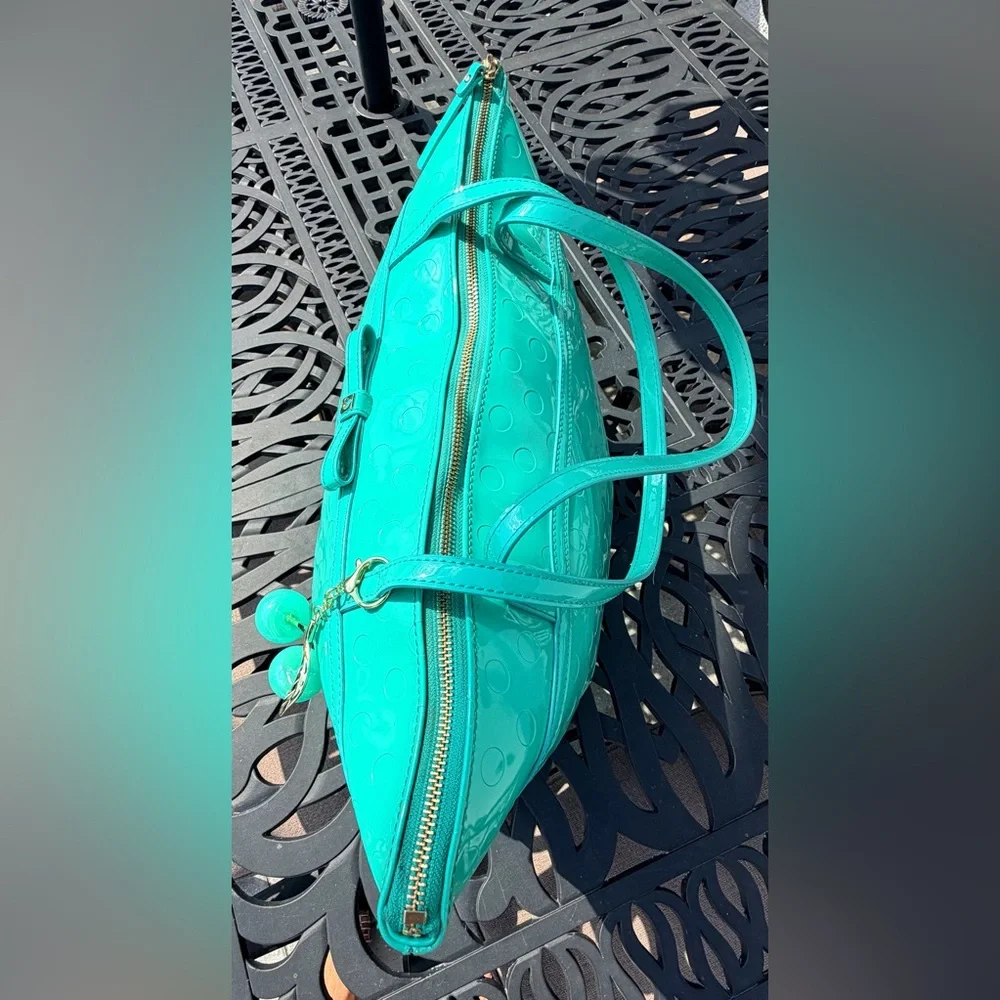 Kate Spade Sophie Camellia Street Teal Tote w Gold Hardware & Matching Cherries - Picture 11 of 17
